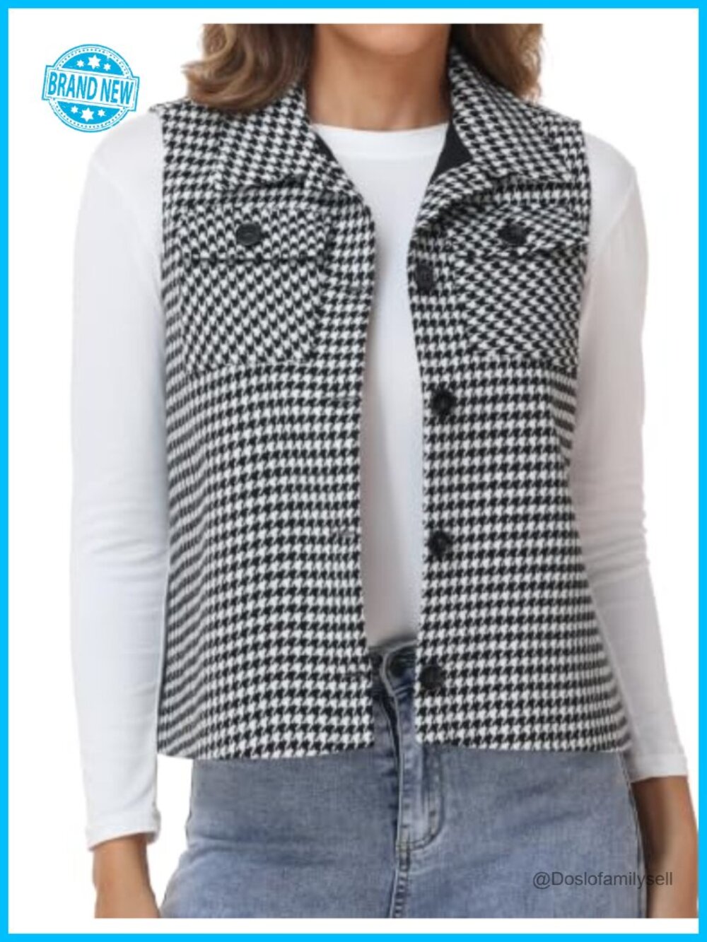 Women's Plaid Vest Flannel Sleeveless Button Down Vest Tops